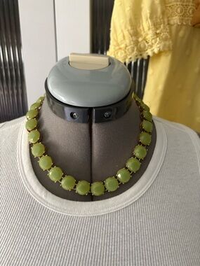 Banana Republic Gold-Tone Necklace with Light Green Stones